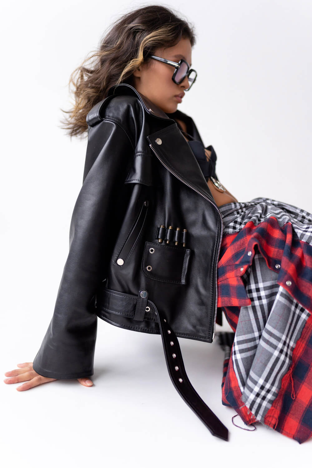 Long oversized jacket with wide sleeves