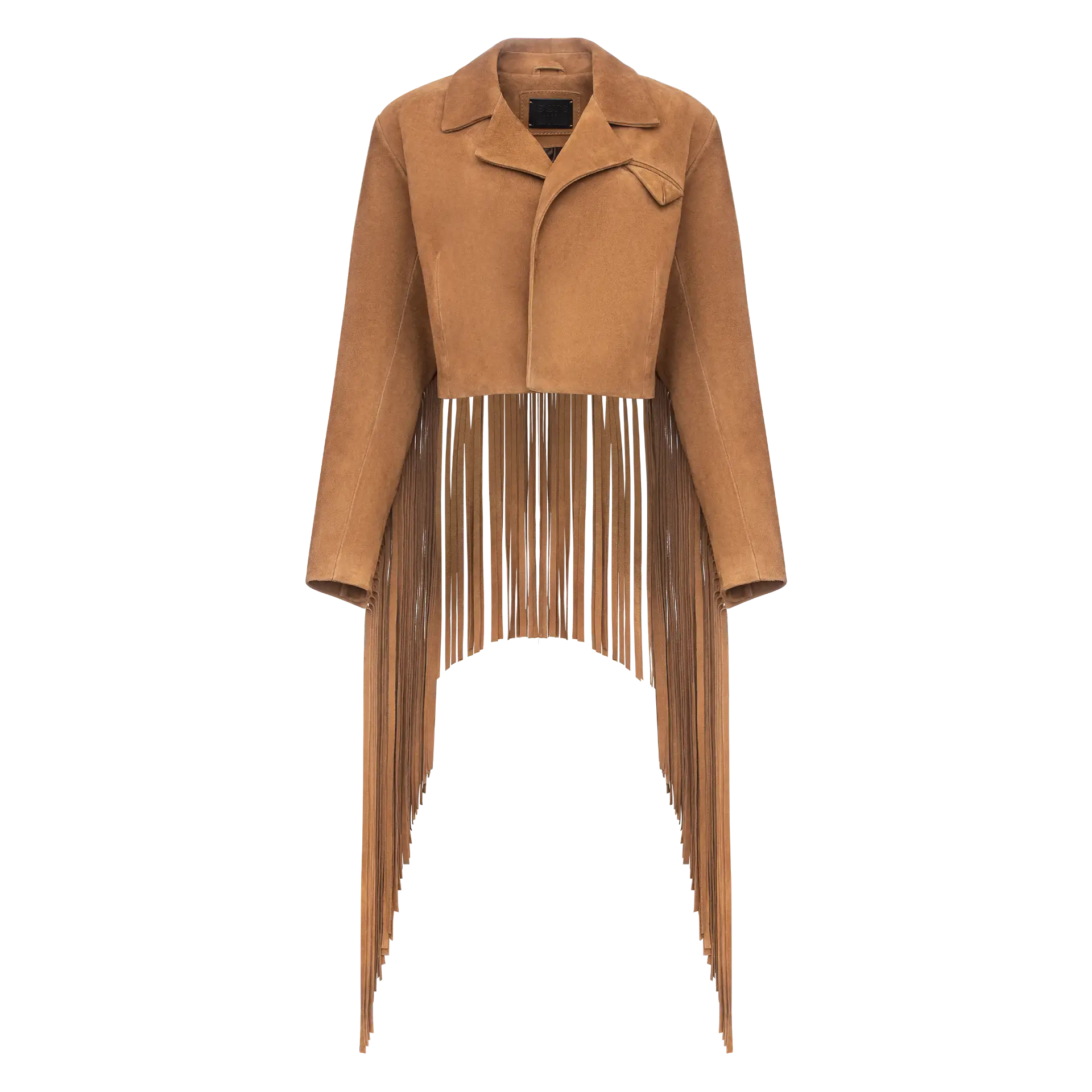 Cropped jacket with fringe