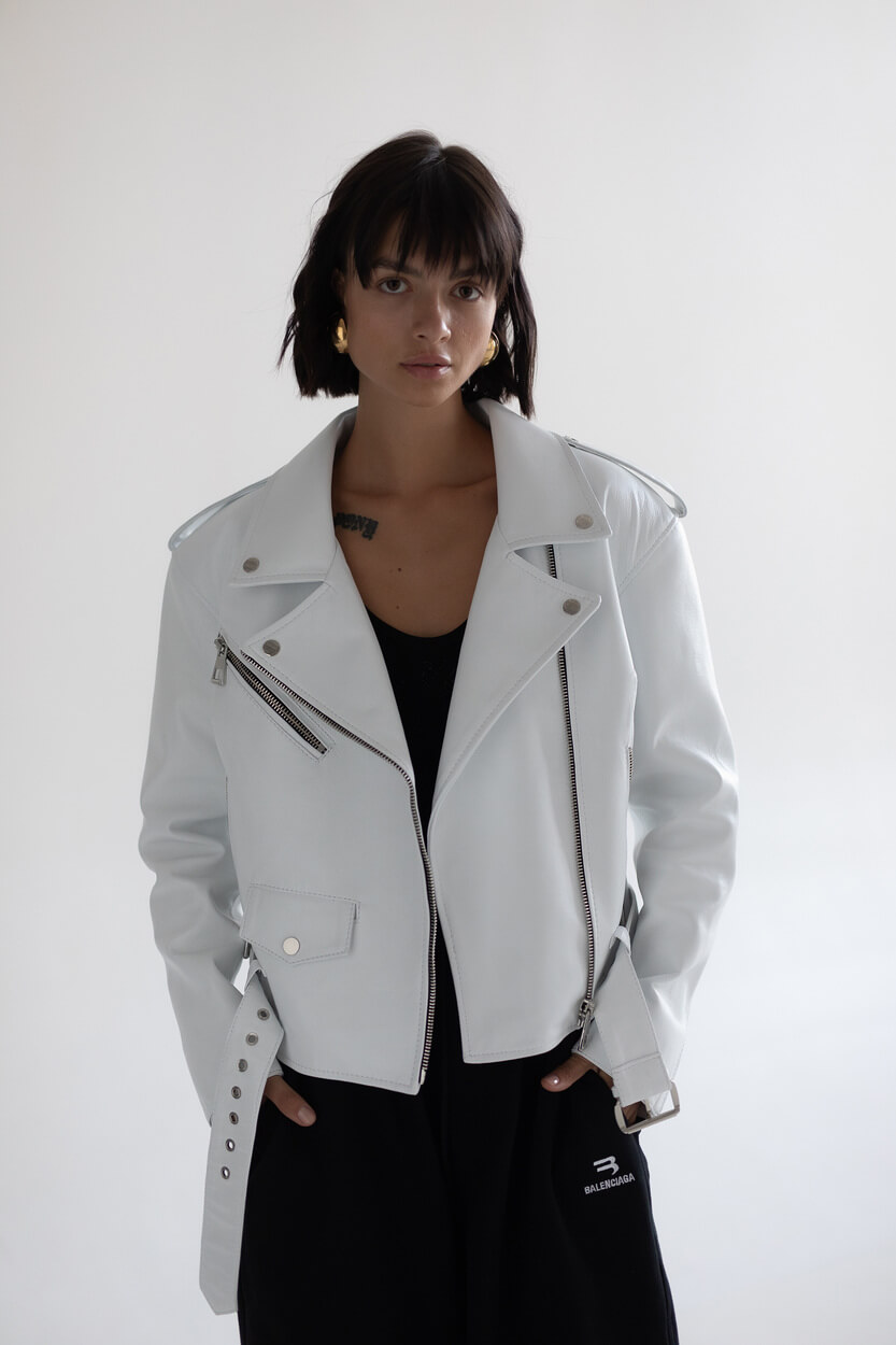A jacket with an elongated back