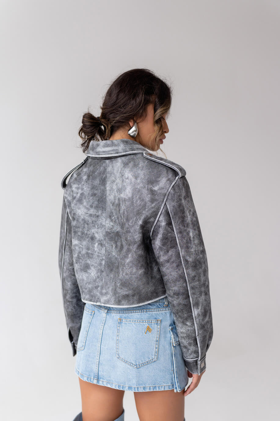 Classic fit cropped jacket