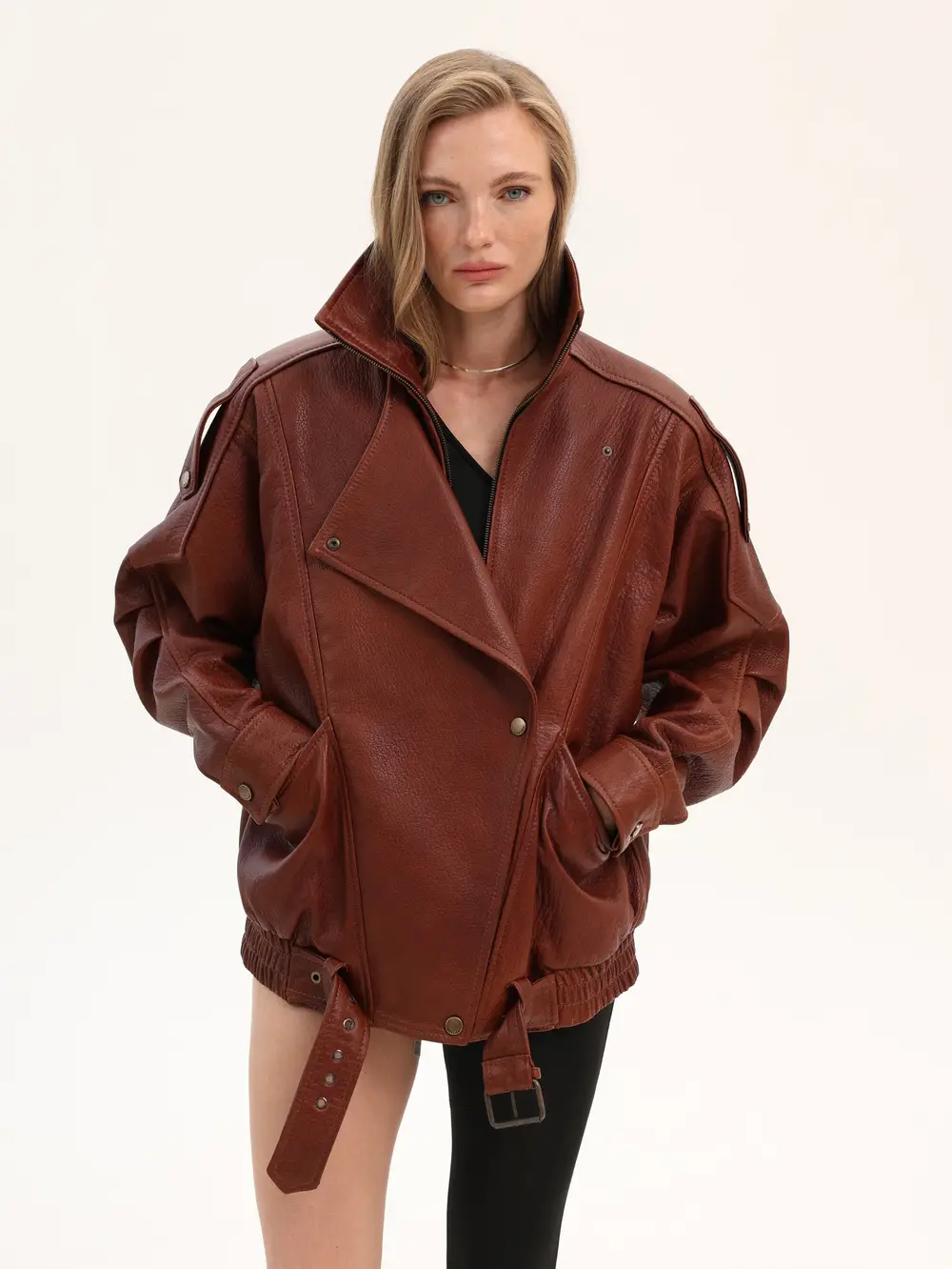 Long jacket with belt PRETTY WOMAN