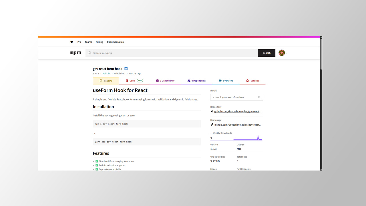 Gov Form Hook