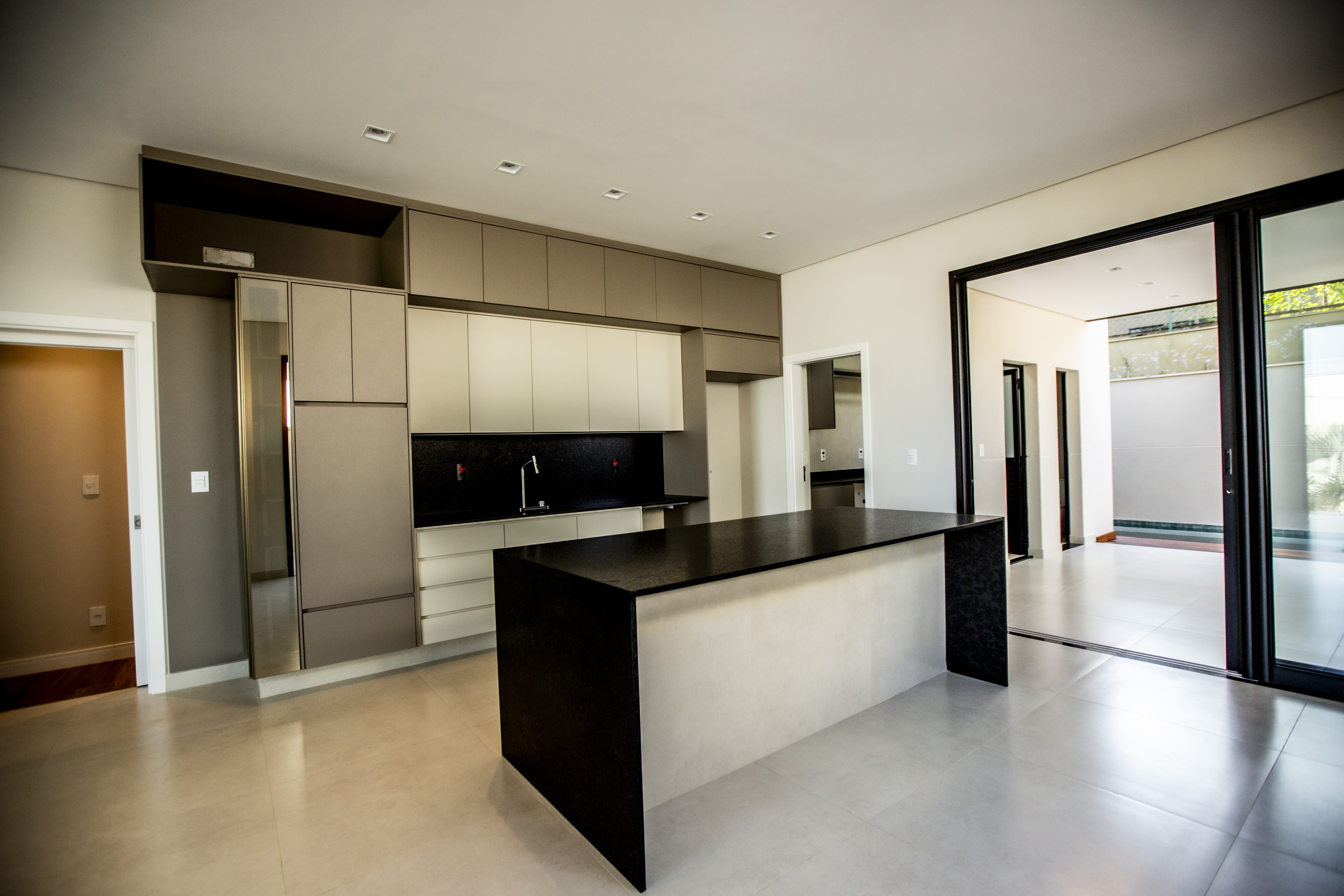 sala integrada com a cozinha
