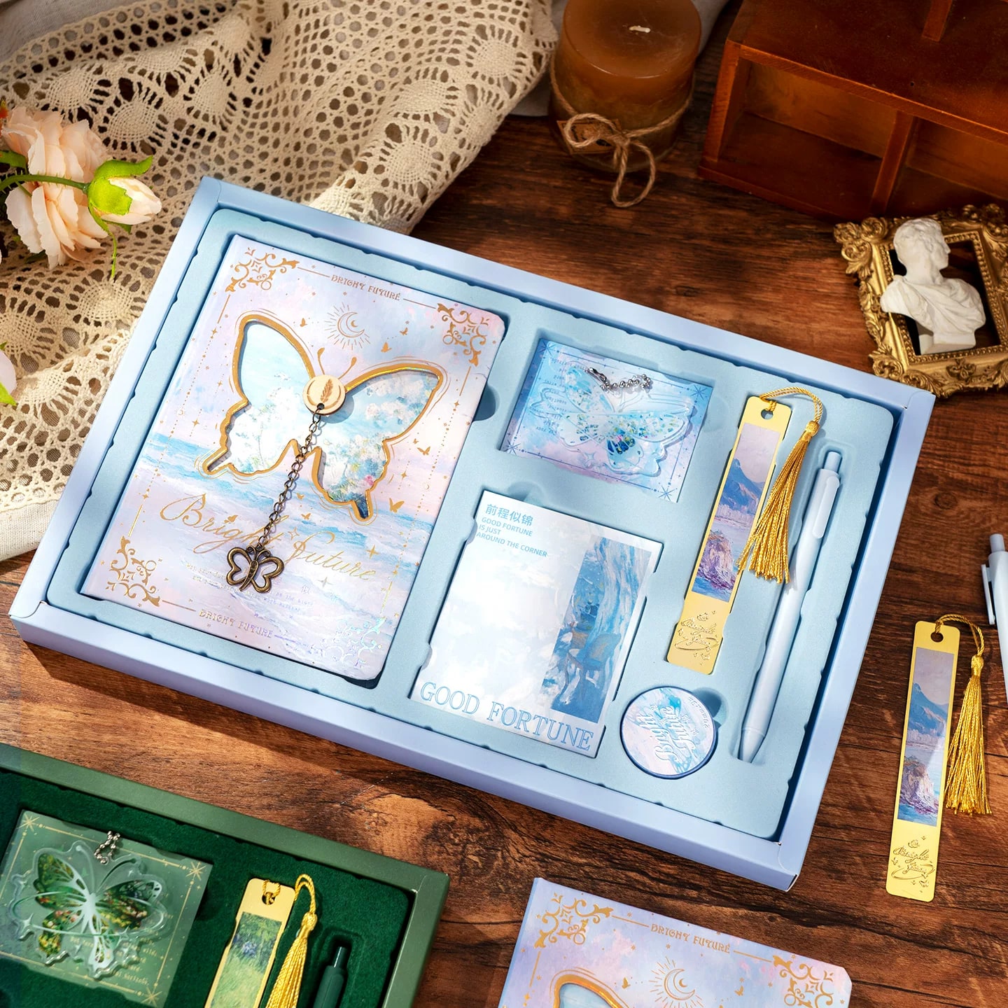 Hardcover Journal and Stationery Gift Box Set photo 2