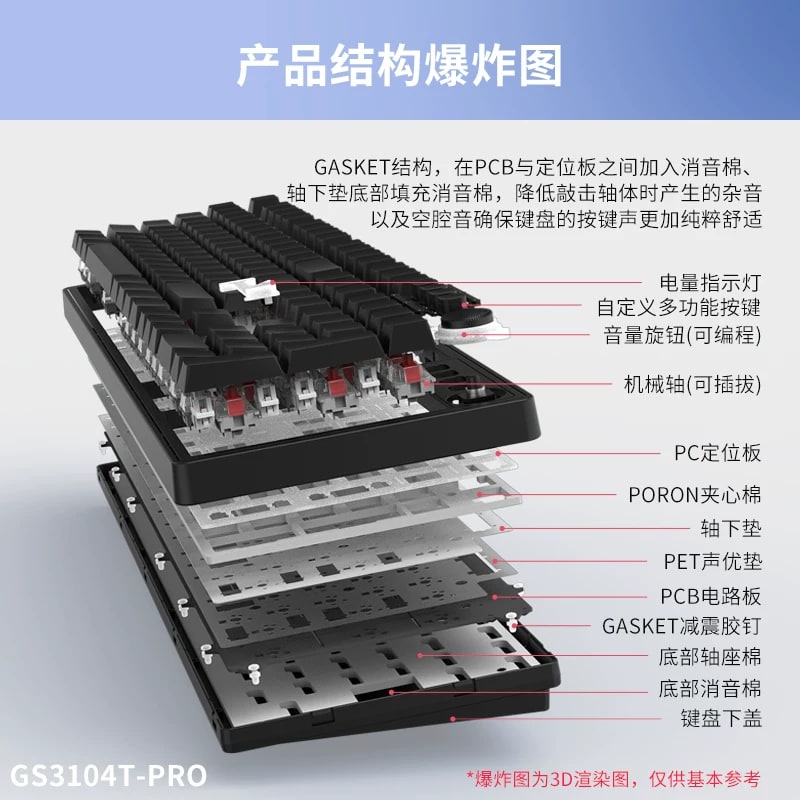GANSS GS3104TPRO Tri-Mode Mechanical Keyboard photo 6