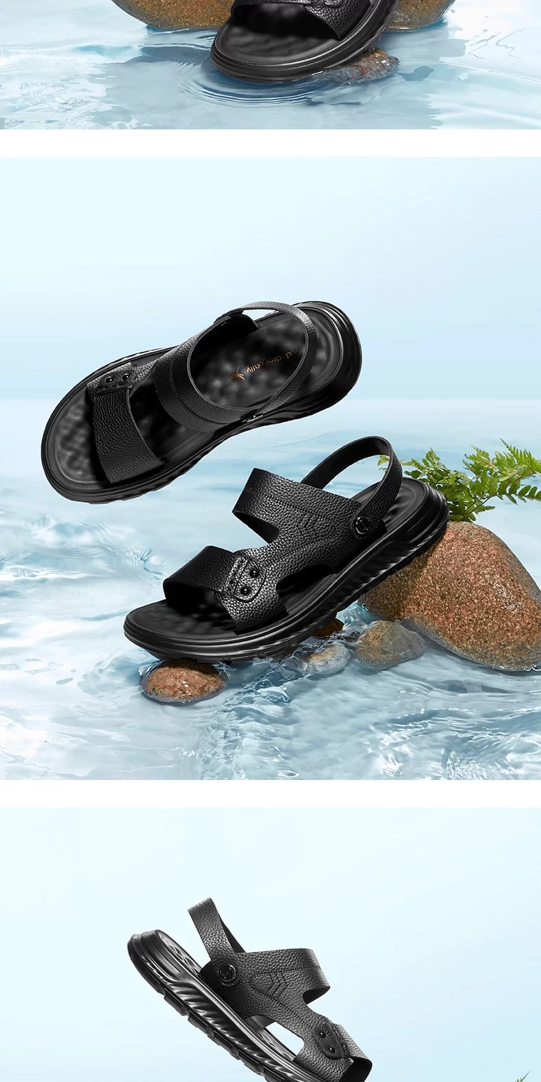 Red Dragonfly Leather Slip-On Sandals photo 2