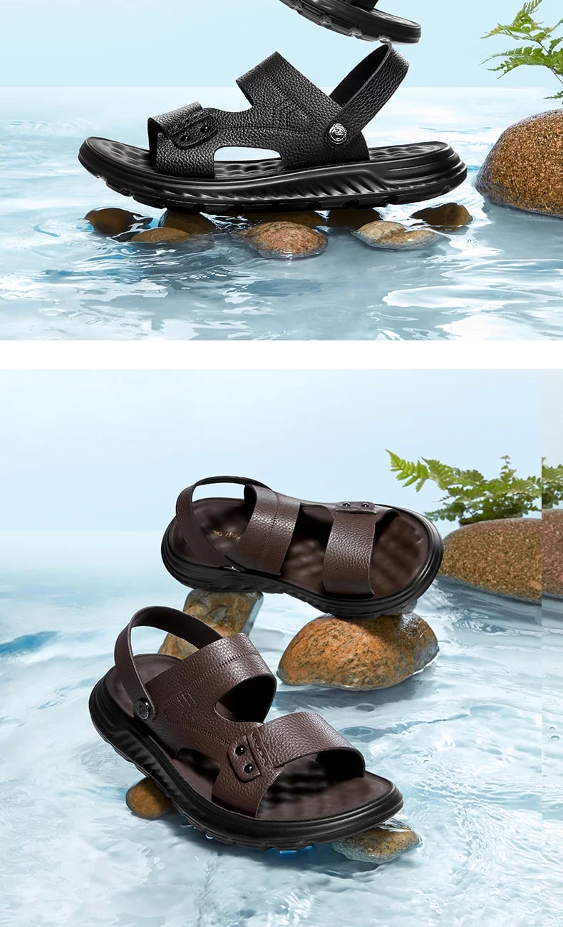 Red Dragonfly Leather Slip-On Sandals photo 3