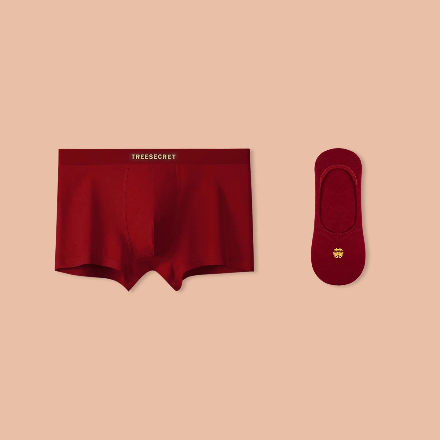 Men's Red Trunk and Sock Gift Set photo 2