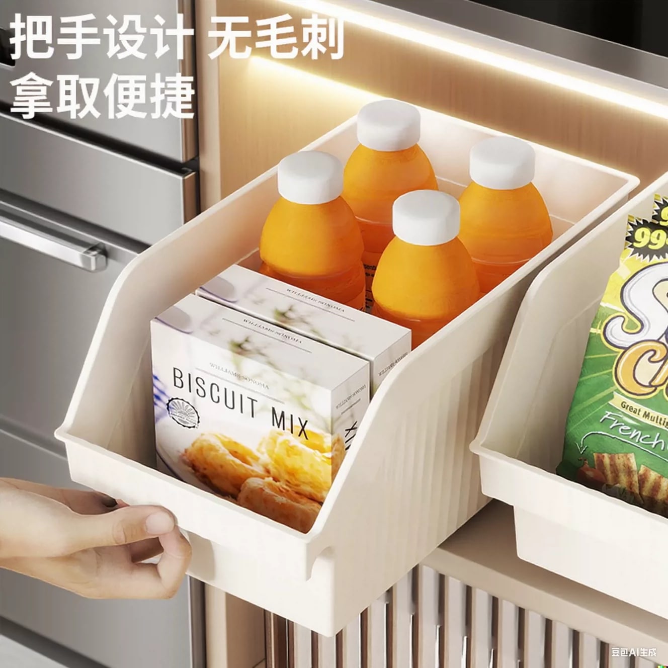 Open-Front Kitchen Storage Basket - Pack of 3 photo 4
