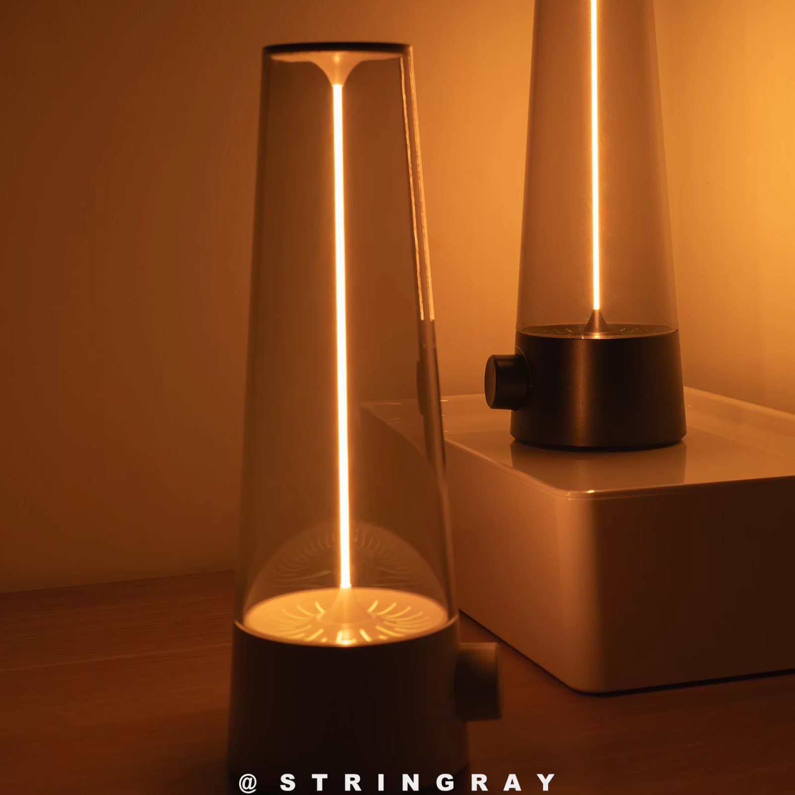 Amber Cone Ambient Table Lamp with Rotary Dimmer photo 6