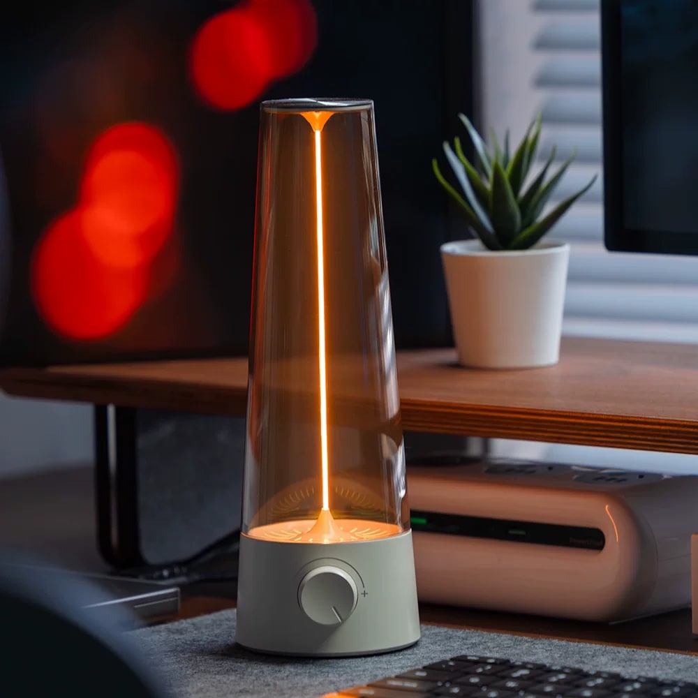 Amber Cone Ambient Table Lamp with Rotary Dimmer photo 3