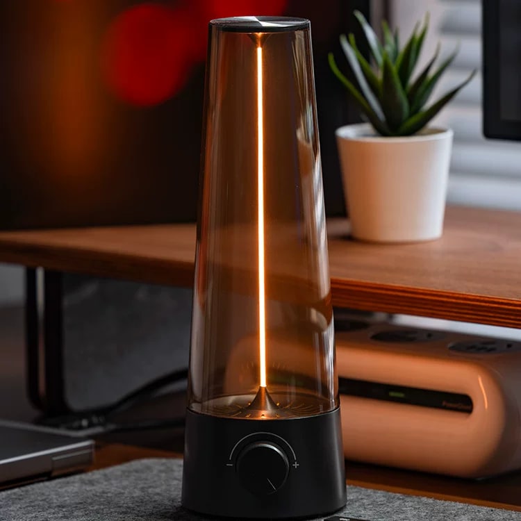 Amber Cone Ambient Table Lamp with Rotary Dimmer photo 4