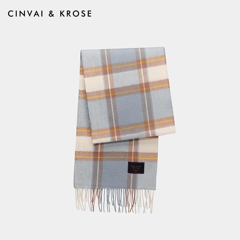 CinvaiKrose Pure Wool Checked Scarf with Gift Box — Fashion on G+ Market