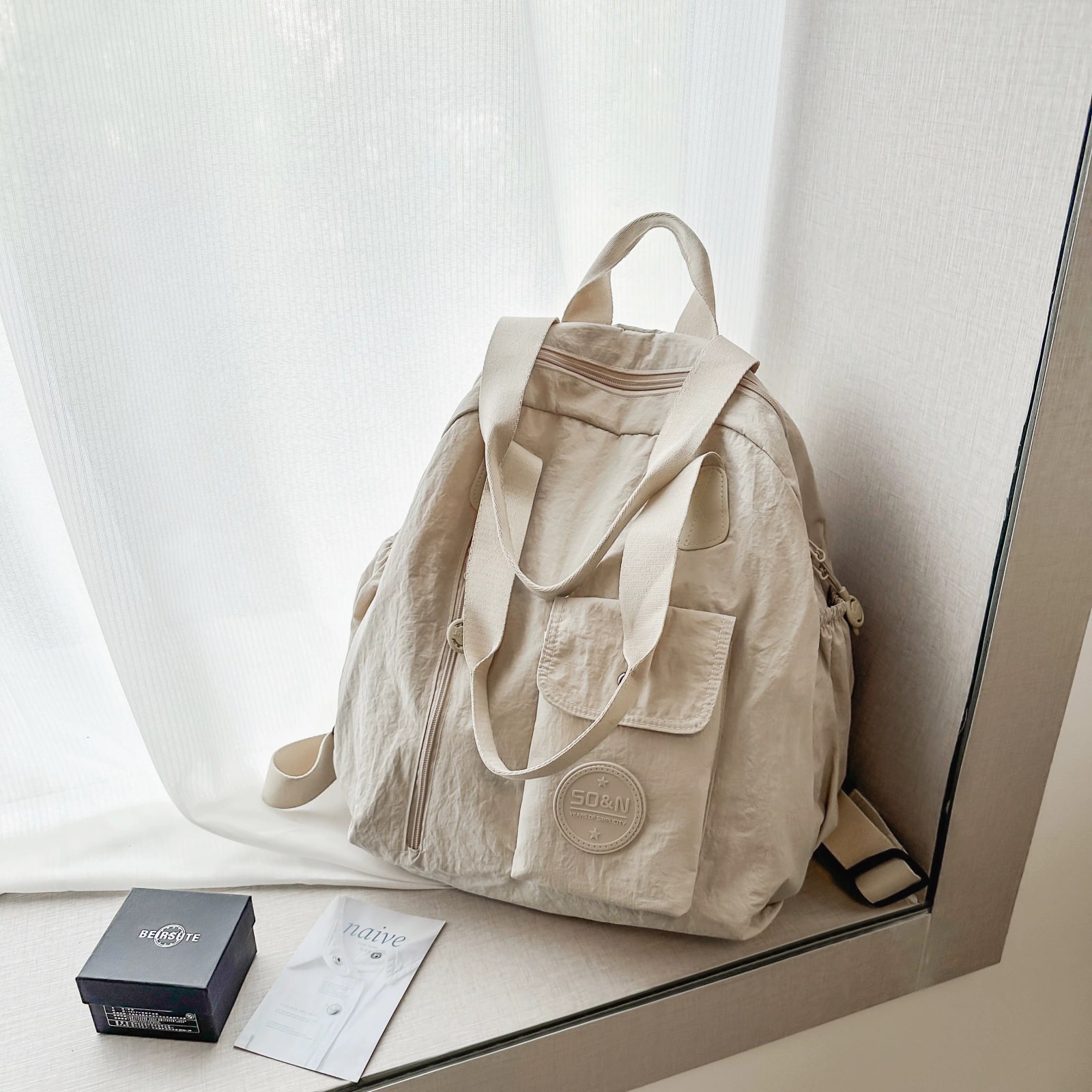 Three-Way Crinkle Nylon Backpack photo 3