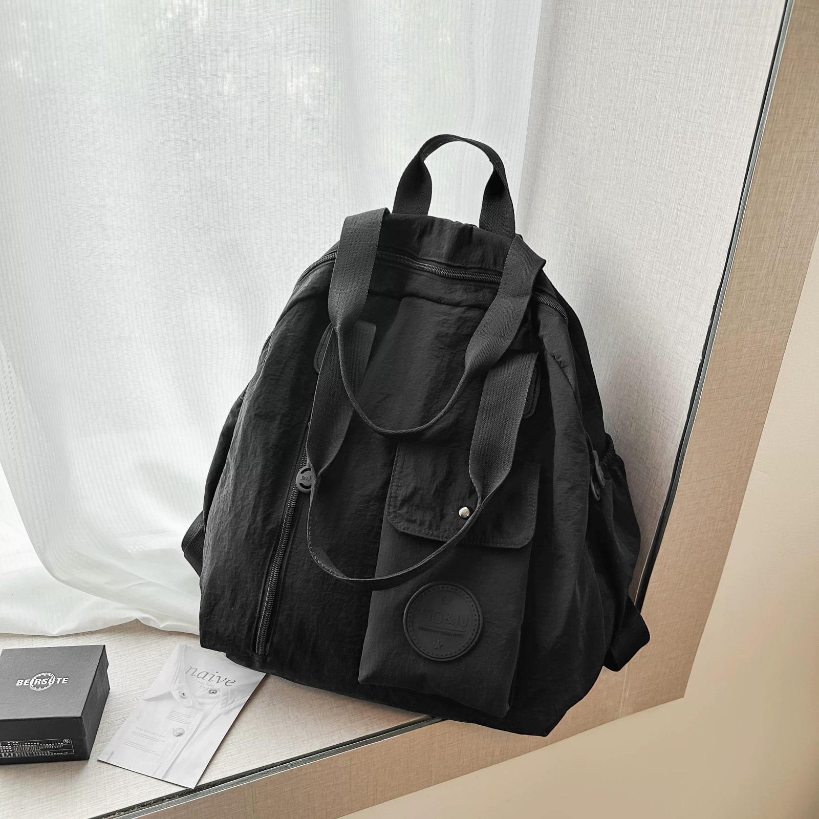 Three-Way Crinkle Nylon Backpack photo 2