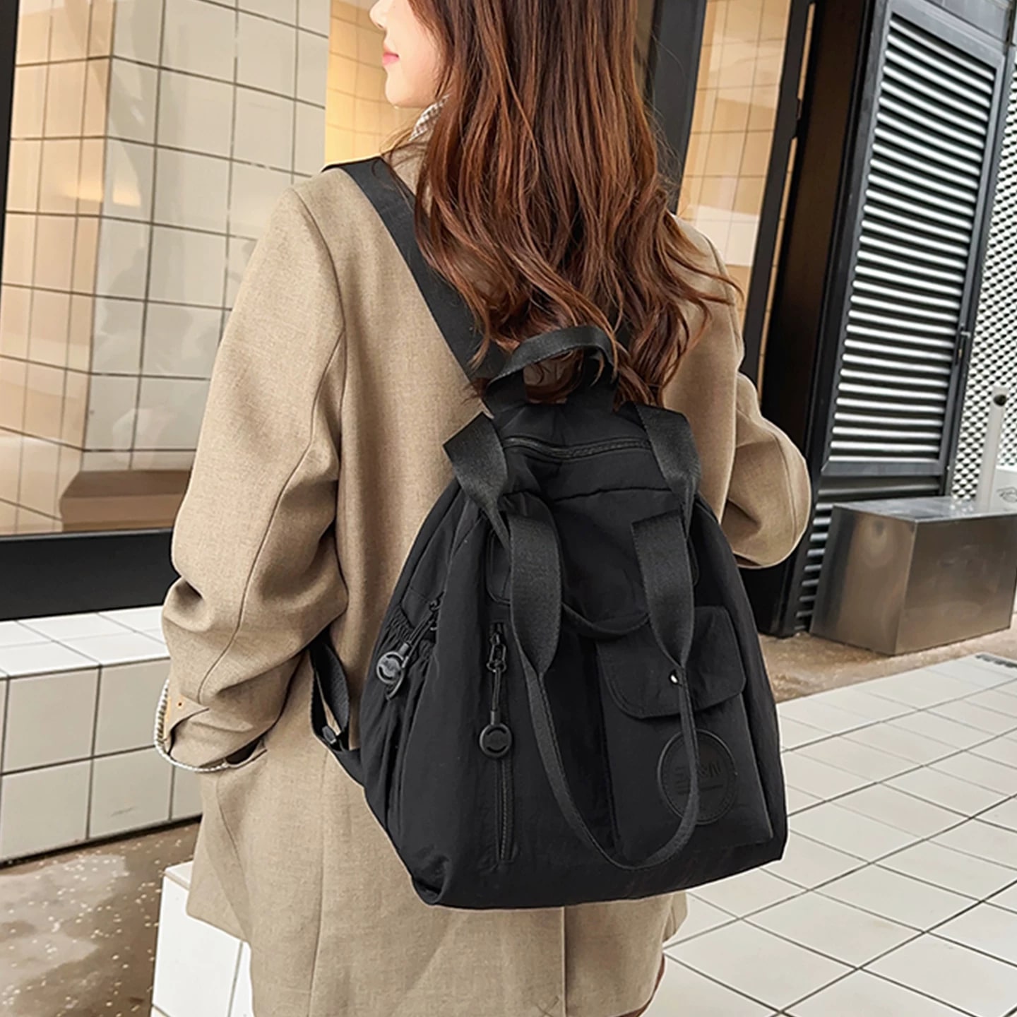 Three-Way Crinkle Nylon Backpack photo 6