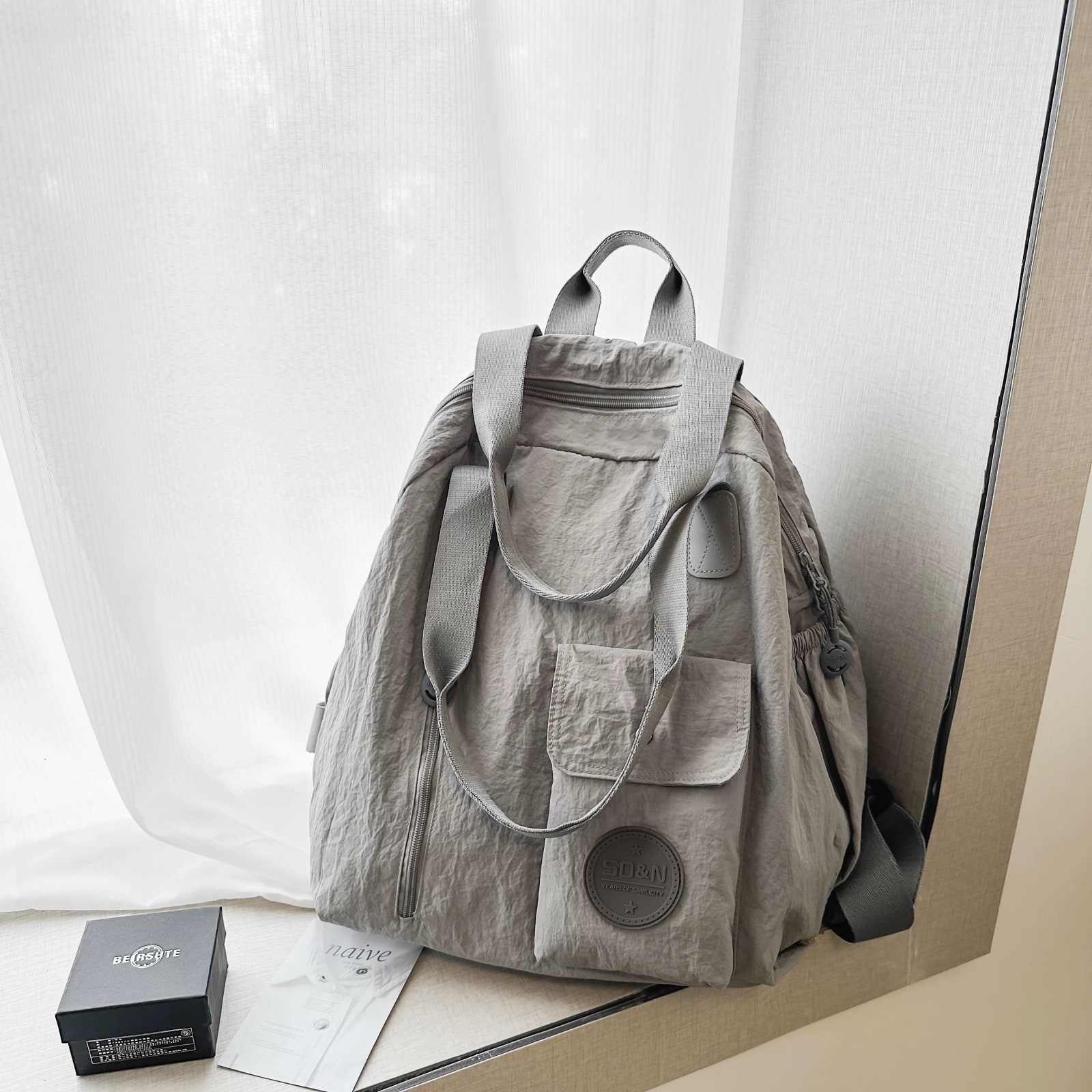 Three-Way Crinkle Nylon Backpack — Fashion on G+ Market