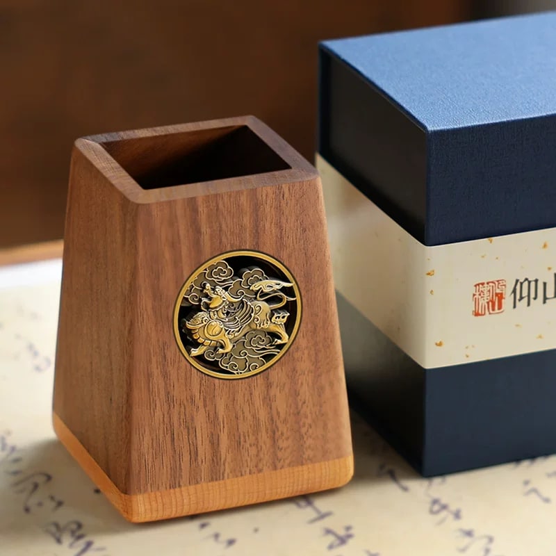Walnut Wood Pen Holder with Gift Box photo 2