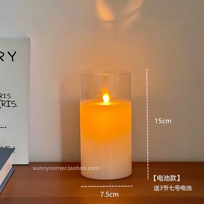 Flameless LED Candle in a Glass Holder photo 3