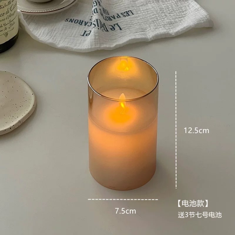 Flameless LED Candle in a Glass Holder photo 6