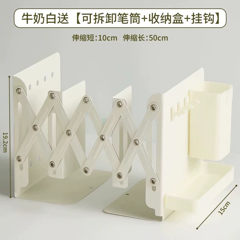 Extendable Metal Desk Book Stand with Pen Cup photo 4