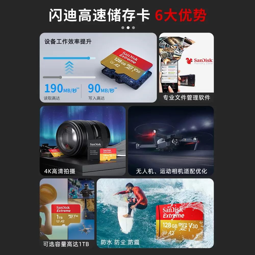SanDisk 256GB microSD Memory Card — Camera & Drone Accessory photo 4