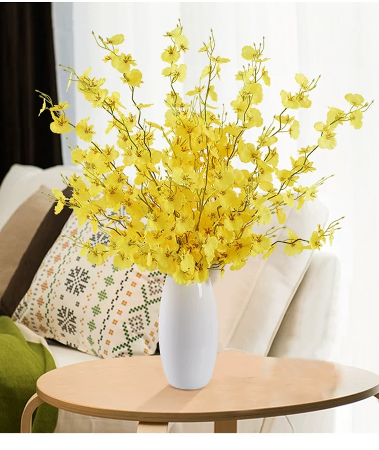Artificial Oncidium Orchid Spray Bouquet with Vase photo 4