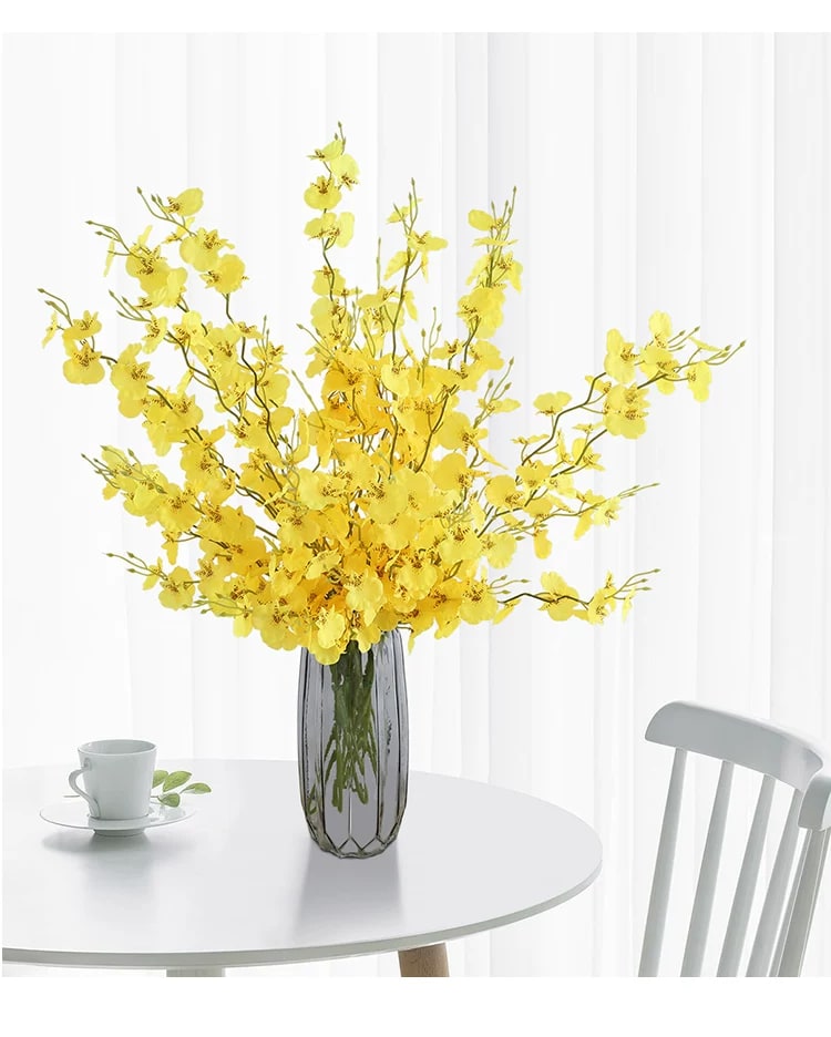 Artificial Oncidium Orchid Spray Bouquet with Vase photo 6