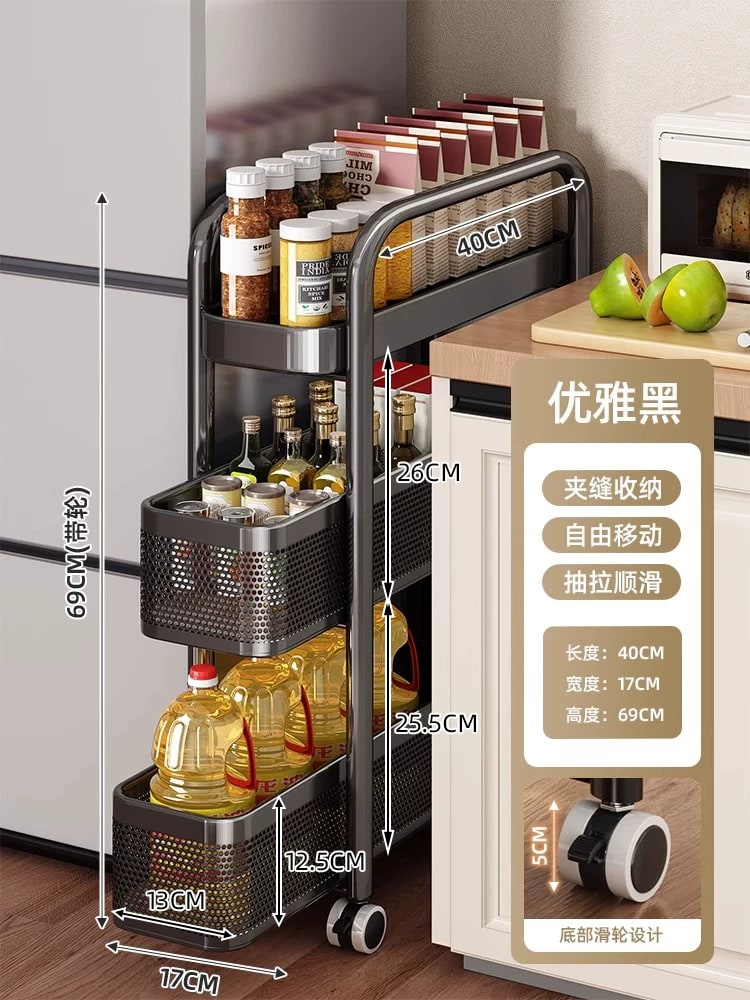 Narrow Gap Kitchen Storage Trolley on Castors photo 6