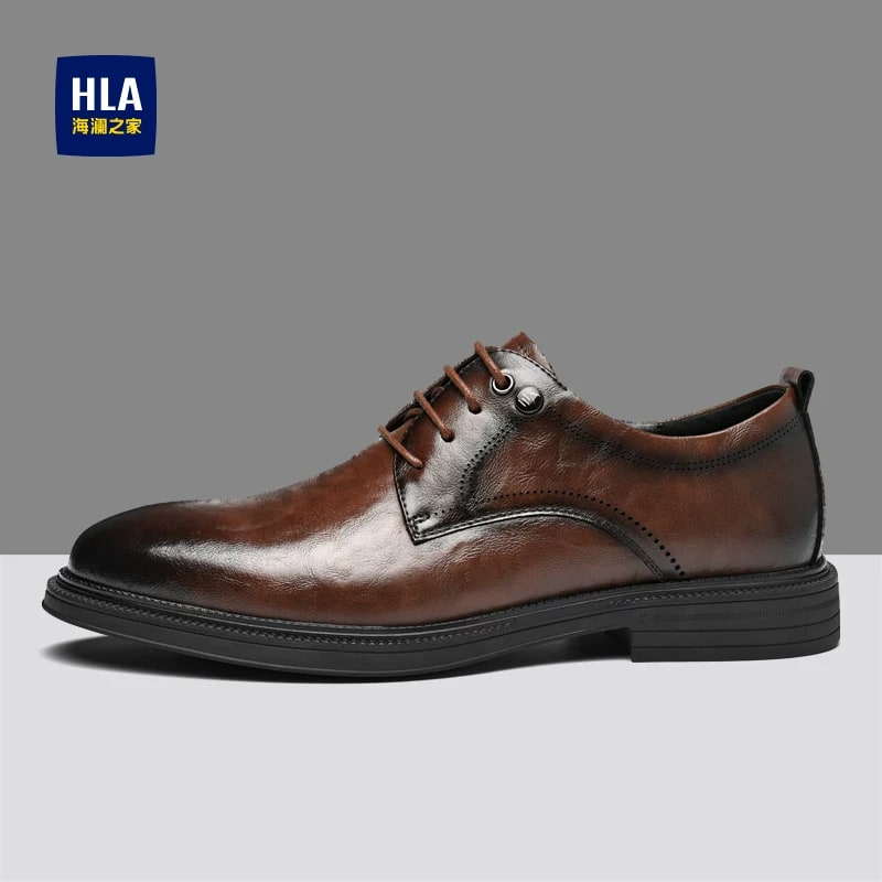 HLA Men's Leather Derby Dress Shoes photo 4