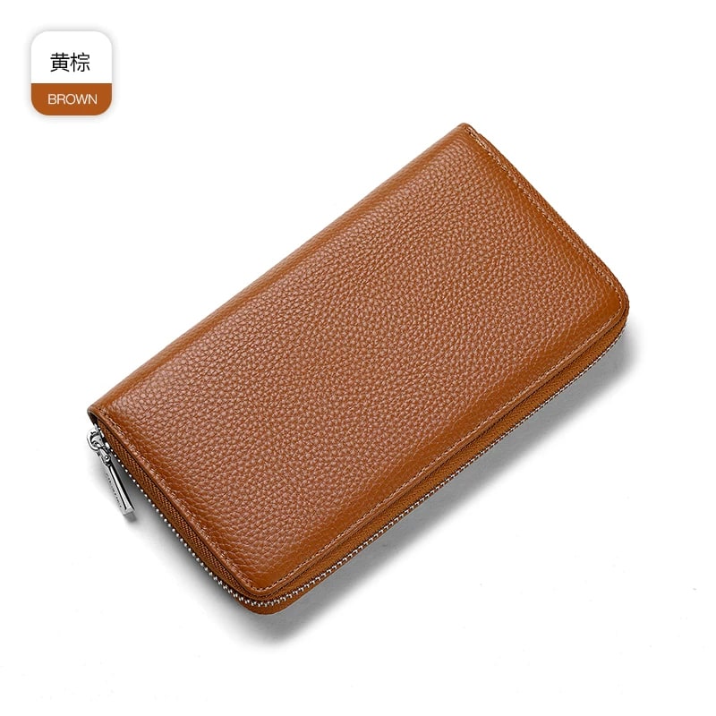 Leather Zip-Around Card Holder Wallet photo 3