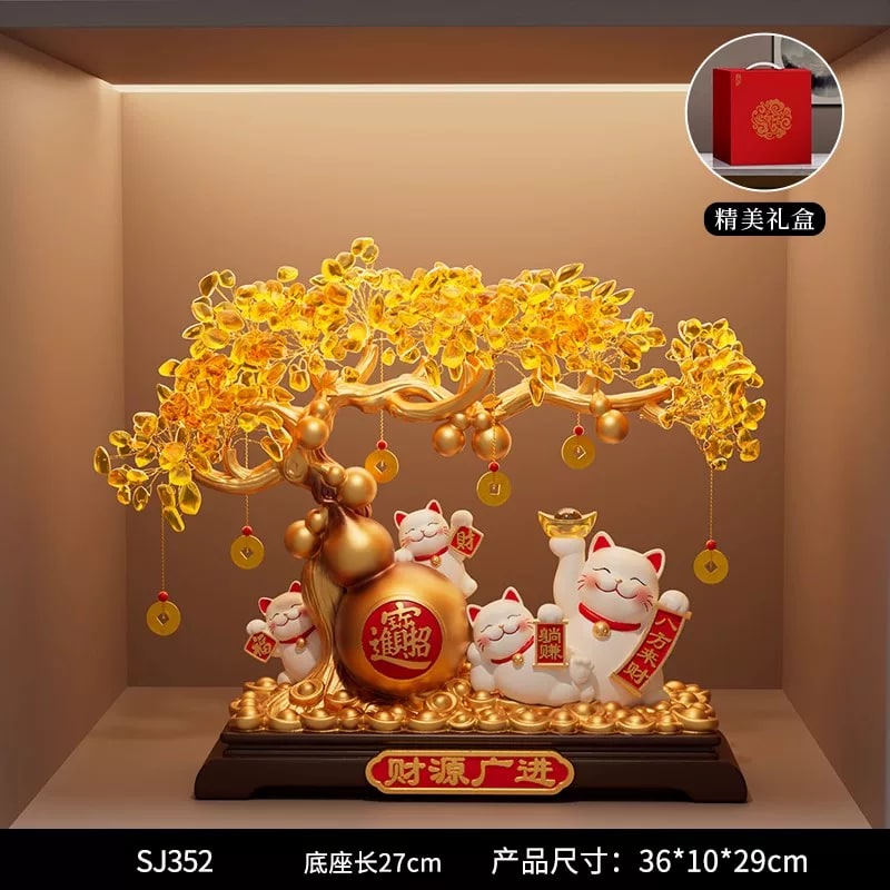 Resin Money Tree and Lucky Cat Ornament Set — Home & Furniture on G+ Market