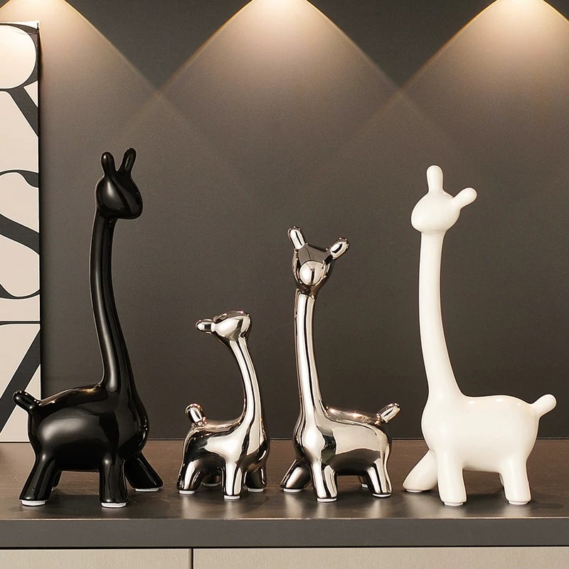 Electroplated Ceramic Animal Figurine Set photo 2