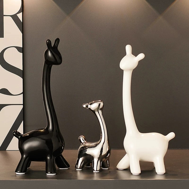 Electroplated Ceramic Animal Figurine Set photo 3