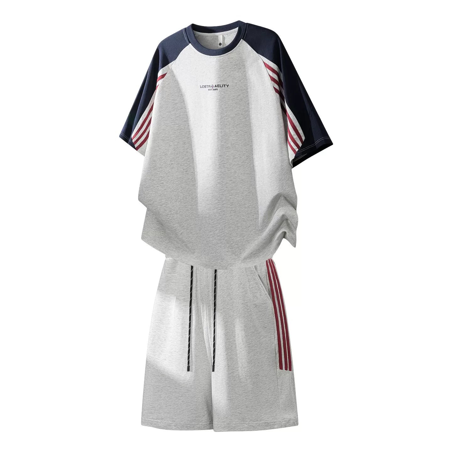 WASSUP ERIKA Striped Color Block Short Sleeve Set for Men photo 3
