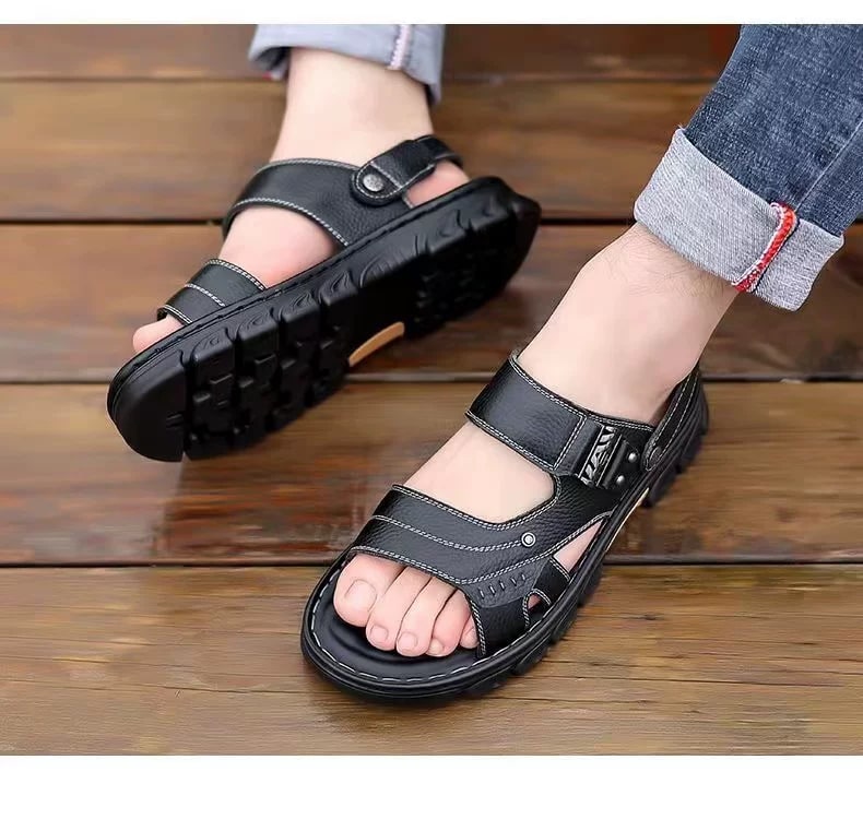 Men's Full-Grain Leather Open-Toe Sandals photo 2