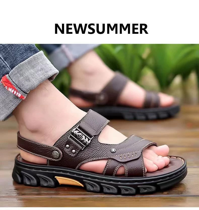 Men's Full-Grain Leather Open-Toe Sandals photo 3