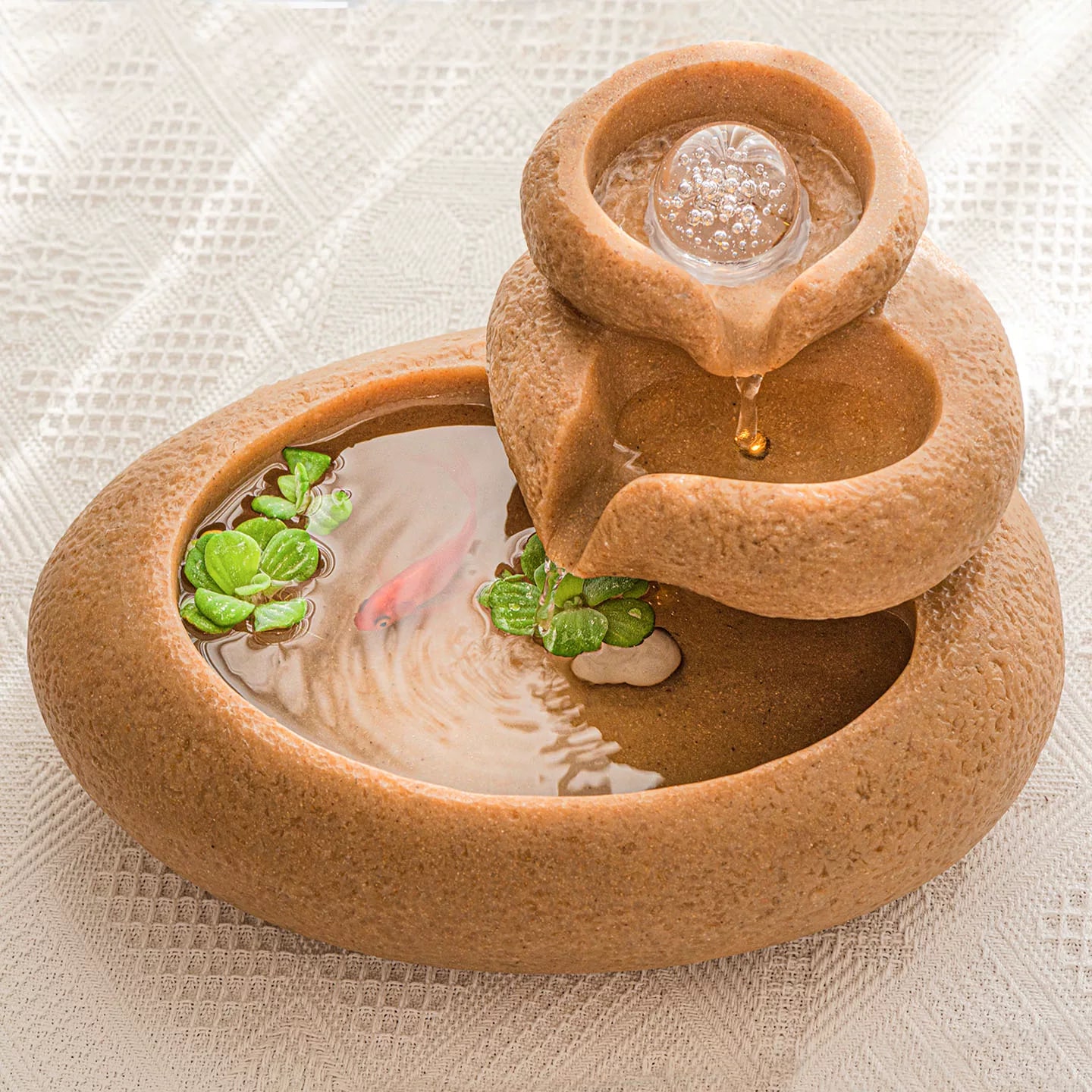 Zen Mountain and Water Desktop Fountain with LED Light photo 5