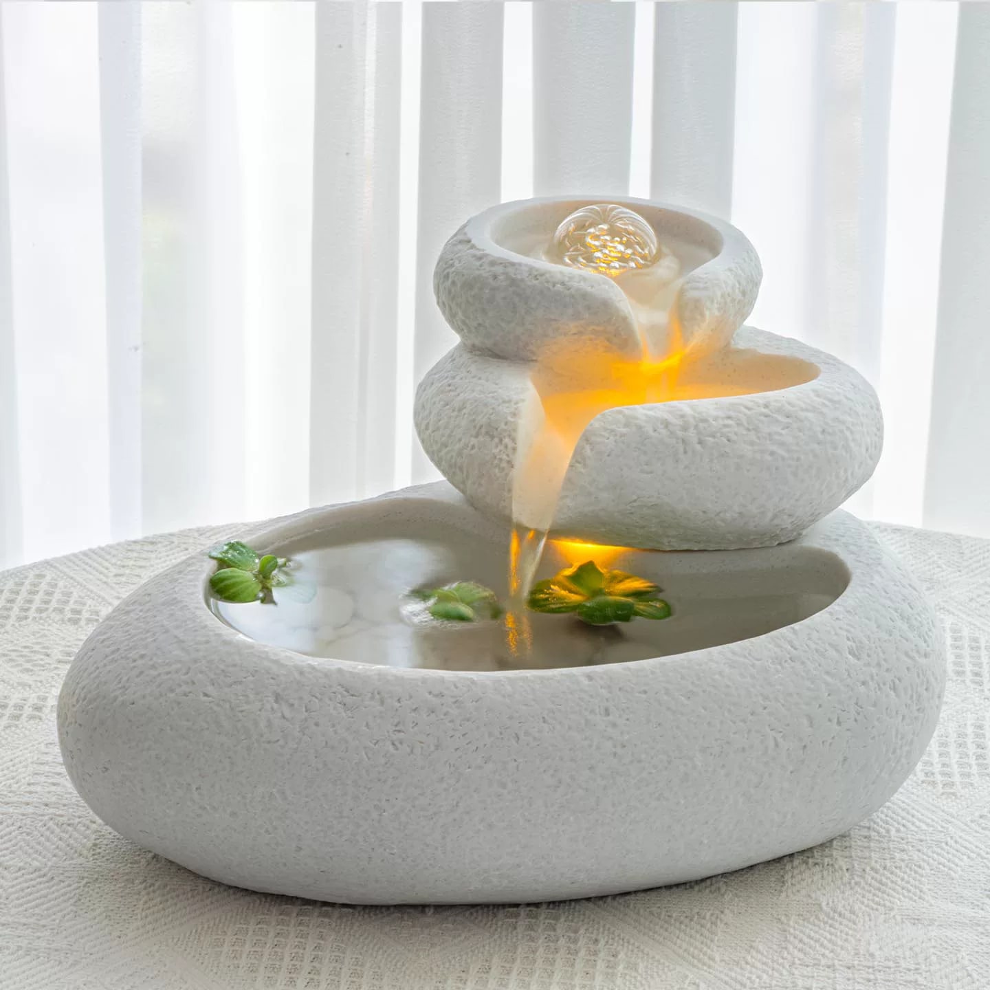 Zen Mountain and Water Desktop Fountain with LED Light photo 6