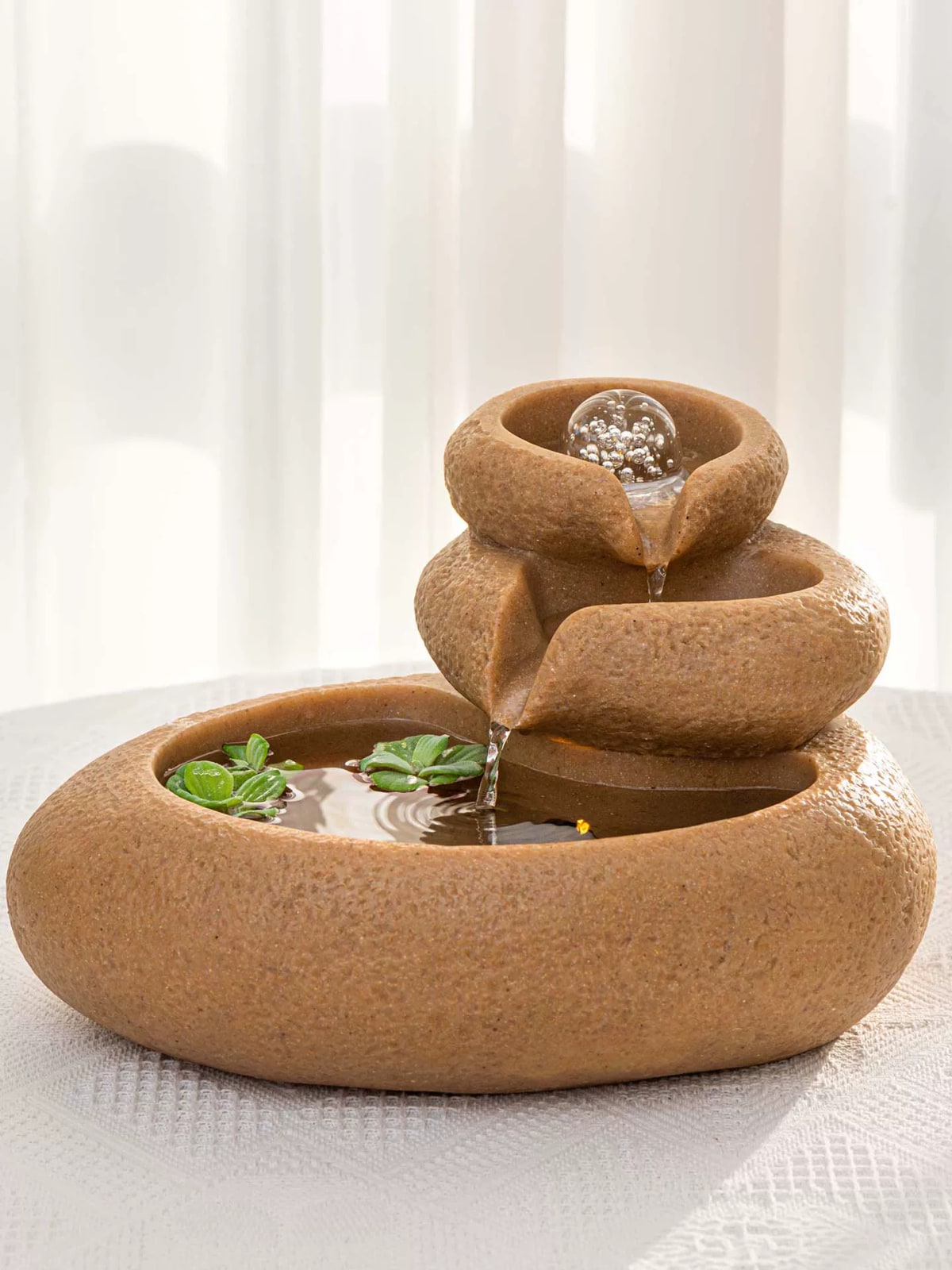 Zen Mountain and Water Desktop Fountain with LED Light photo 2