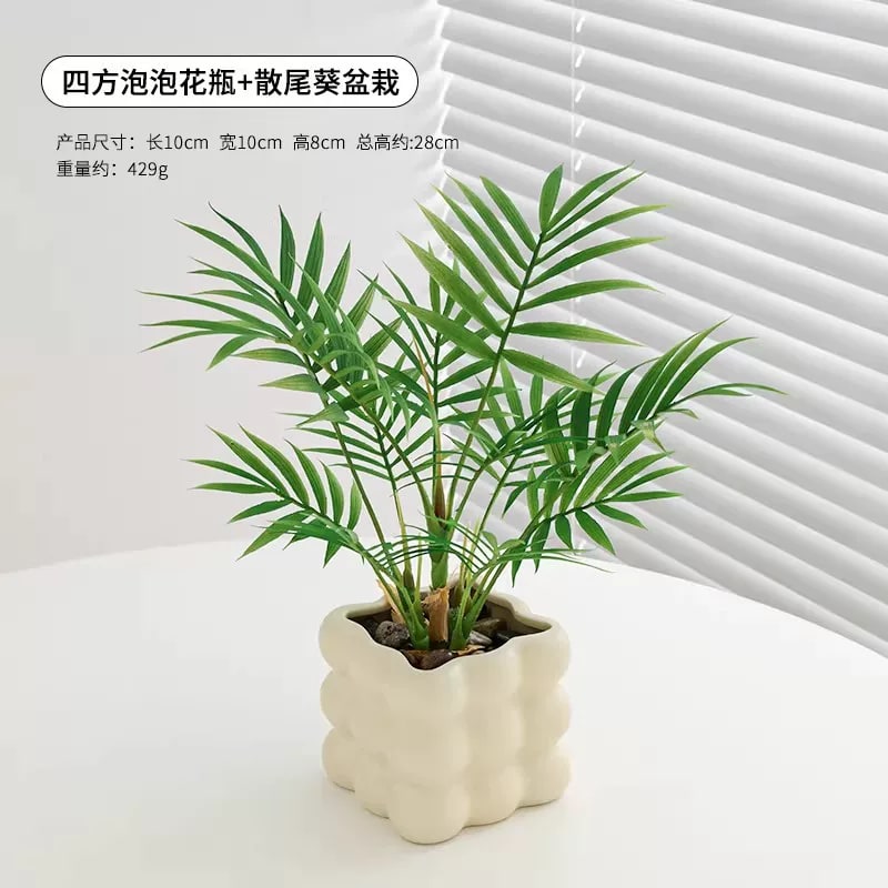 Artificial Potted Foliage Plant in Ceramic Pot photo 4