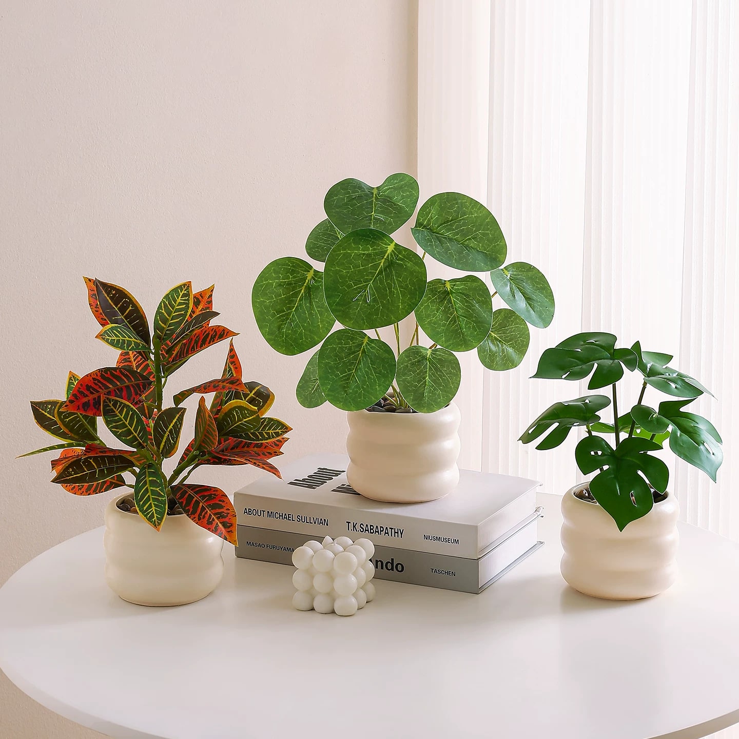 Artificial Potted Foliage Plant in Ceramic Pot photo 3