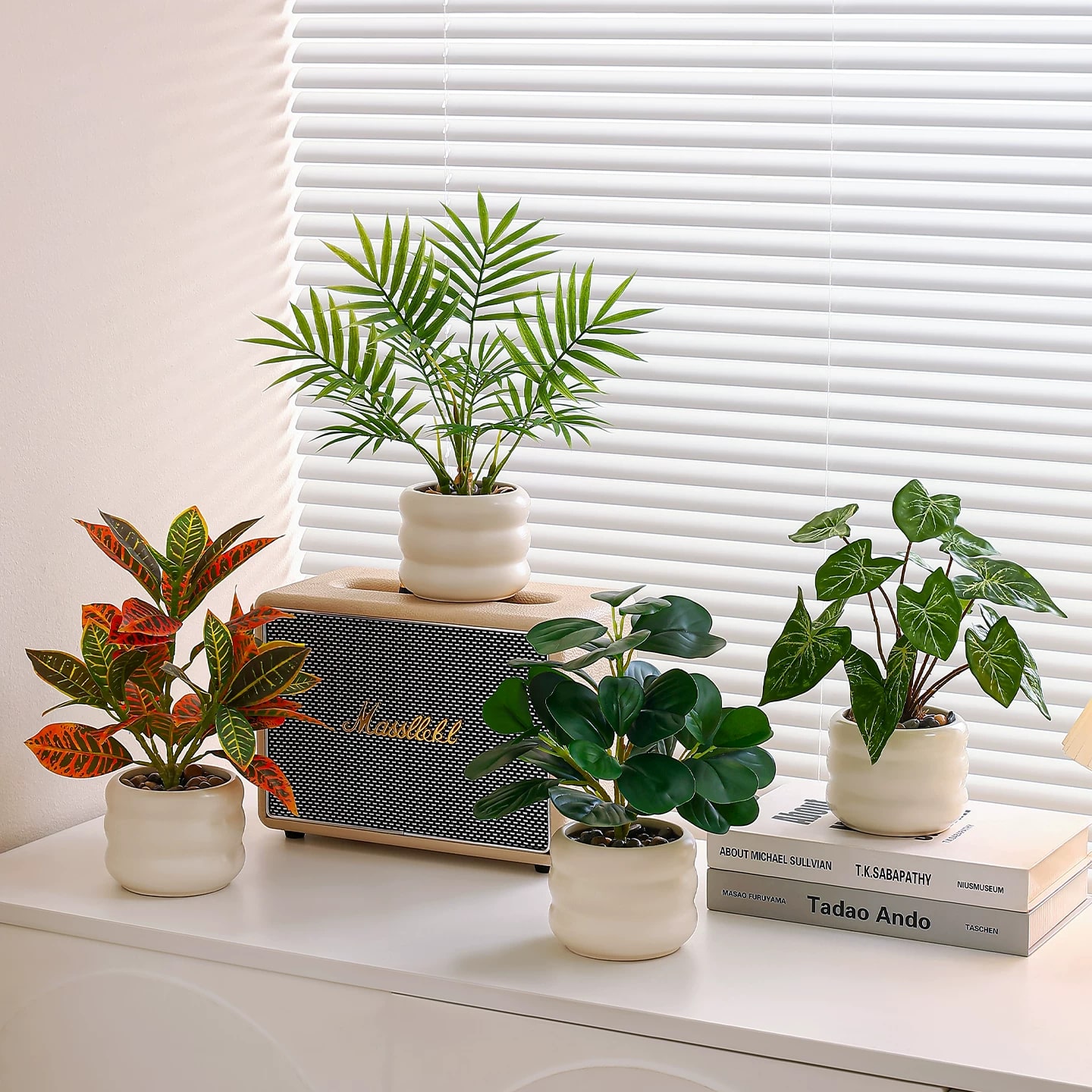 Artificial Potted Foliage Plant in Ceramic Pot photo 4