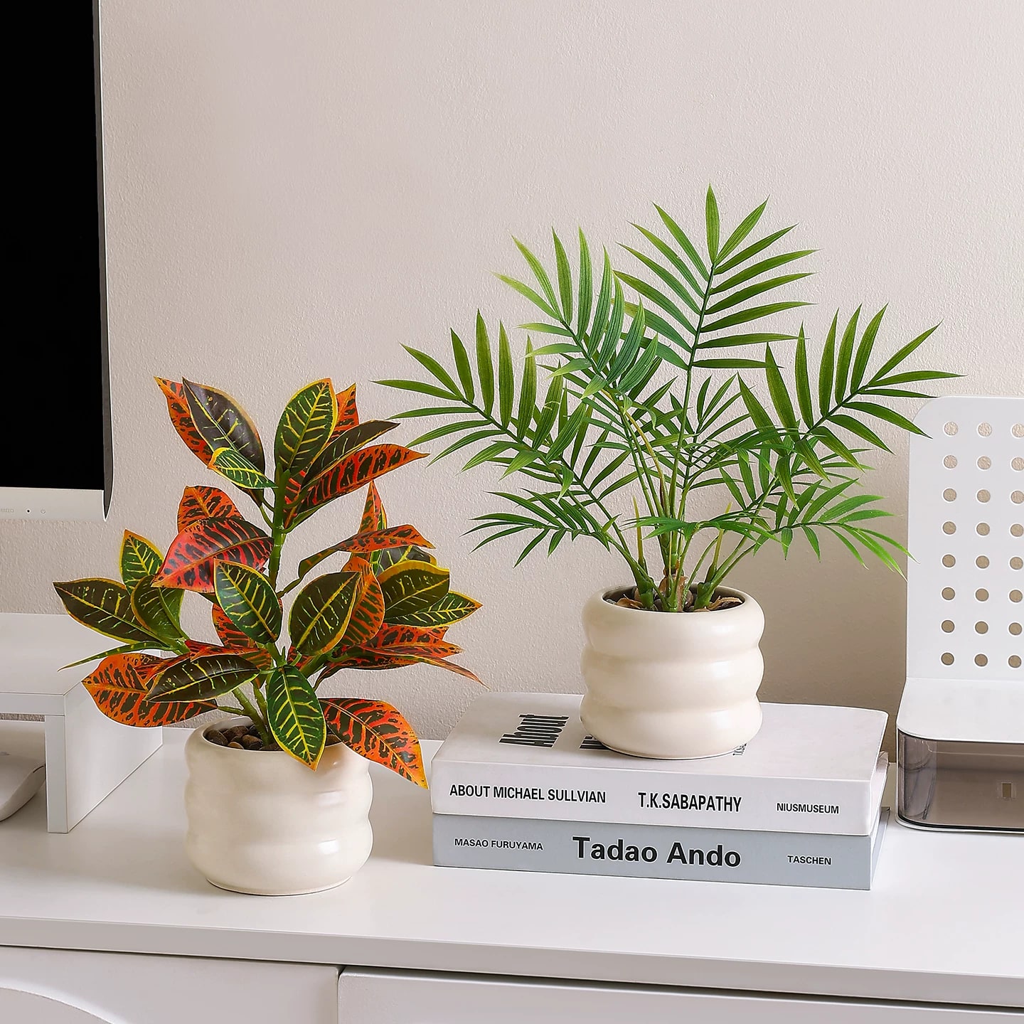 Artificial Potted Foliage Plant in Ceramic Pot photo 5
