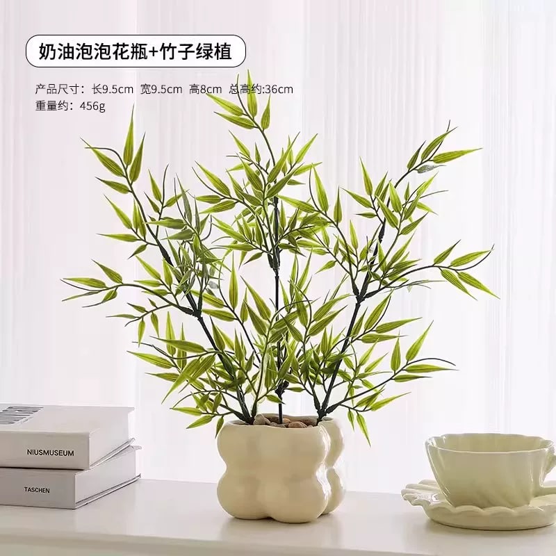 Artificial Potted Foliage Plant in Ceramic Pot photo 2