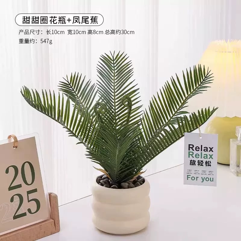 Artificial Potted Foliage Plant in Ceramic Pot photo 6