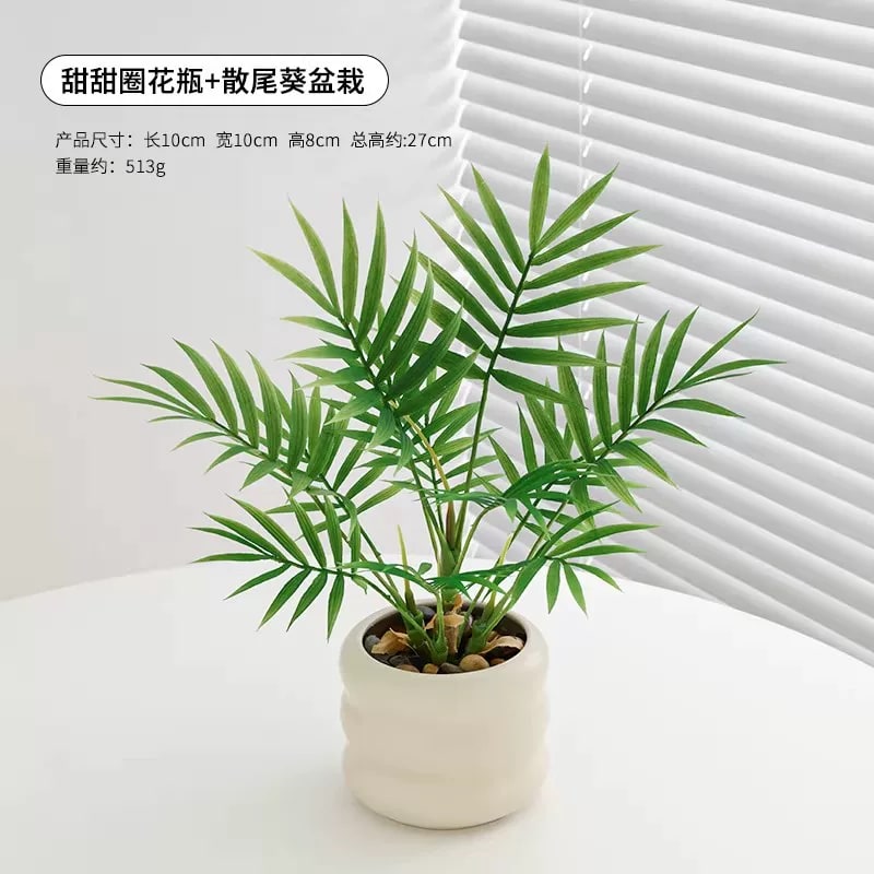 Artificial Potted Foliage Plant in Ceramic Pot photo 3