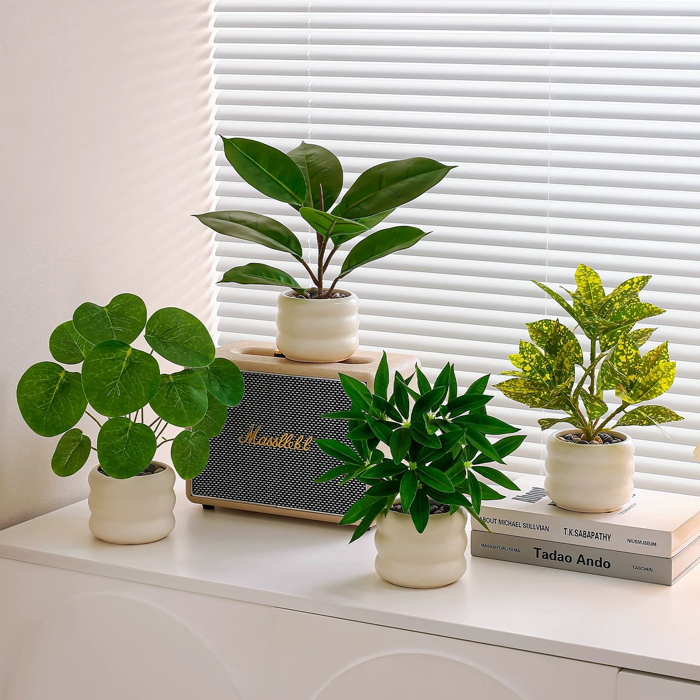 Artificial Potted Foliage Plant in Ceramic Pot photo 2