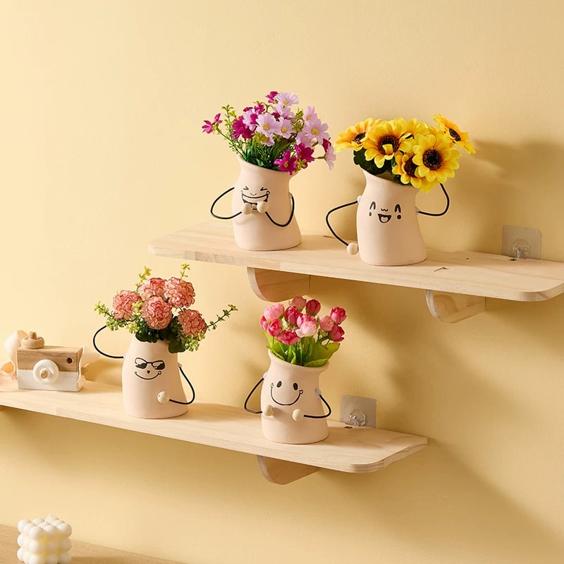 Ceramic Face Planter with Artificial Flower Arrangement — Home & Furniture on G+ Market