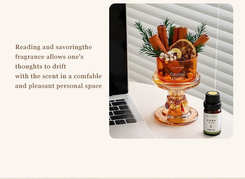 Flameless Reed Diffuser Cup with Dried Flowers photo 4